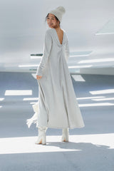 FLUFFY BACK OPEN DRESS