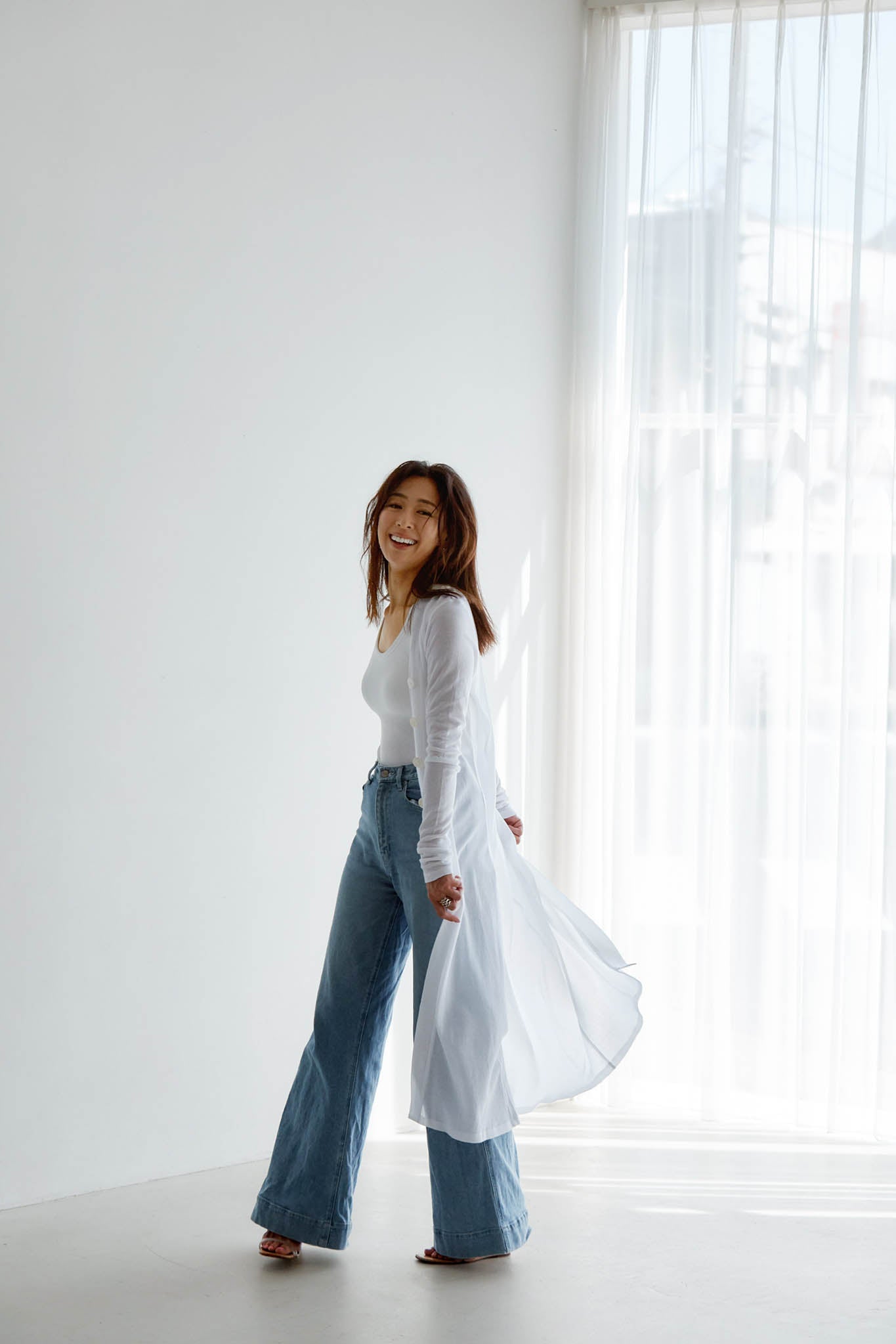 【5月1日以降お届け】SHEER COTTON LONG CARDIGAN