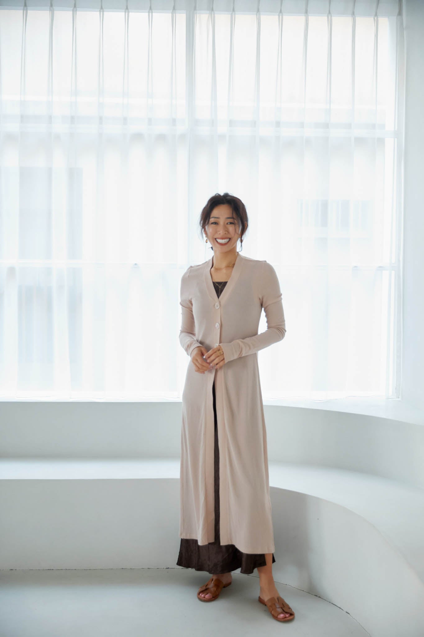 【5月1日以降お届け】SHEER COTTON LONG CARDIGAN