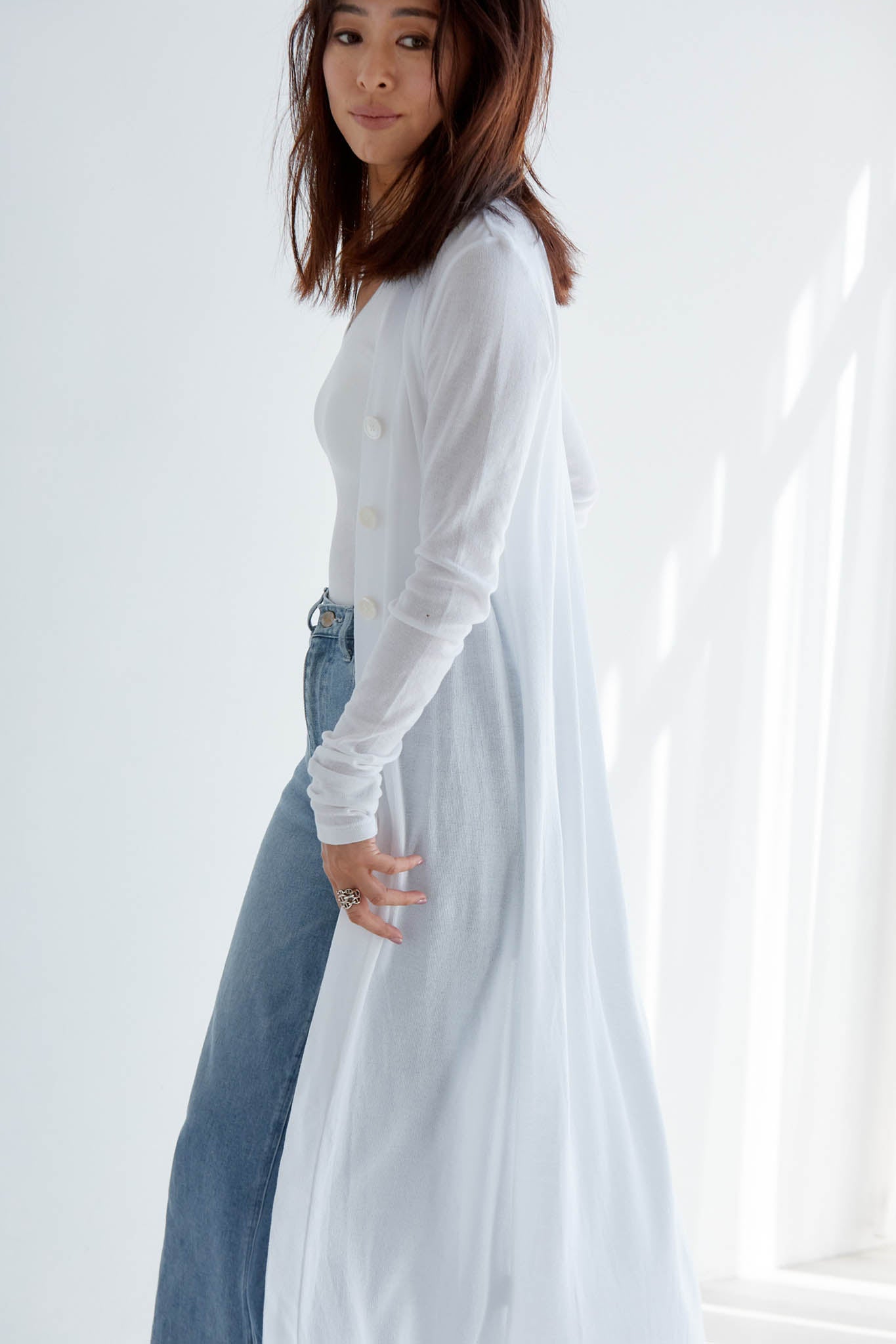 【5月1日以降お届け】SHEER COTTON LONG CARDIGAN