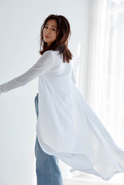 【5月1日以降お届け】SHEER COTTON LONG CARDIGAN