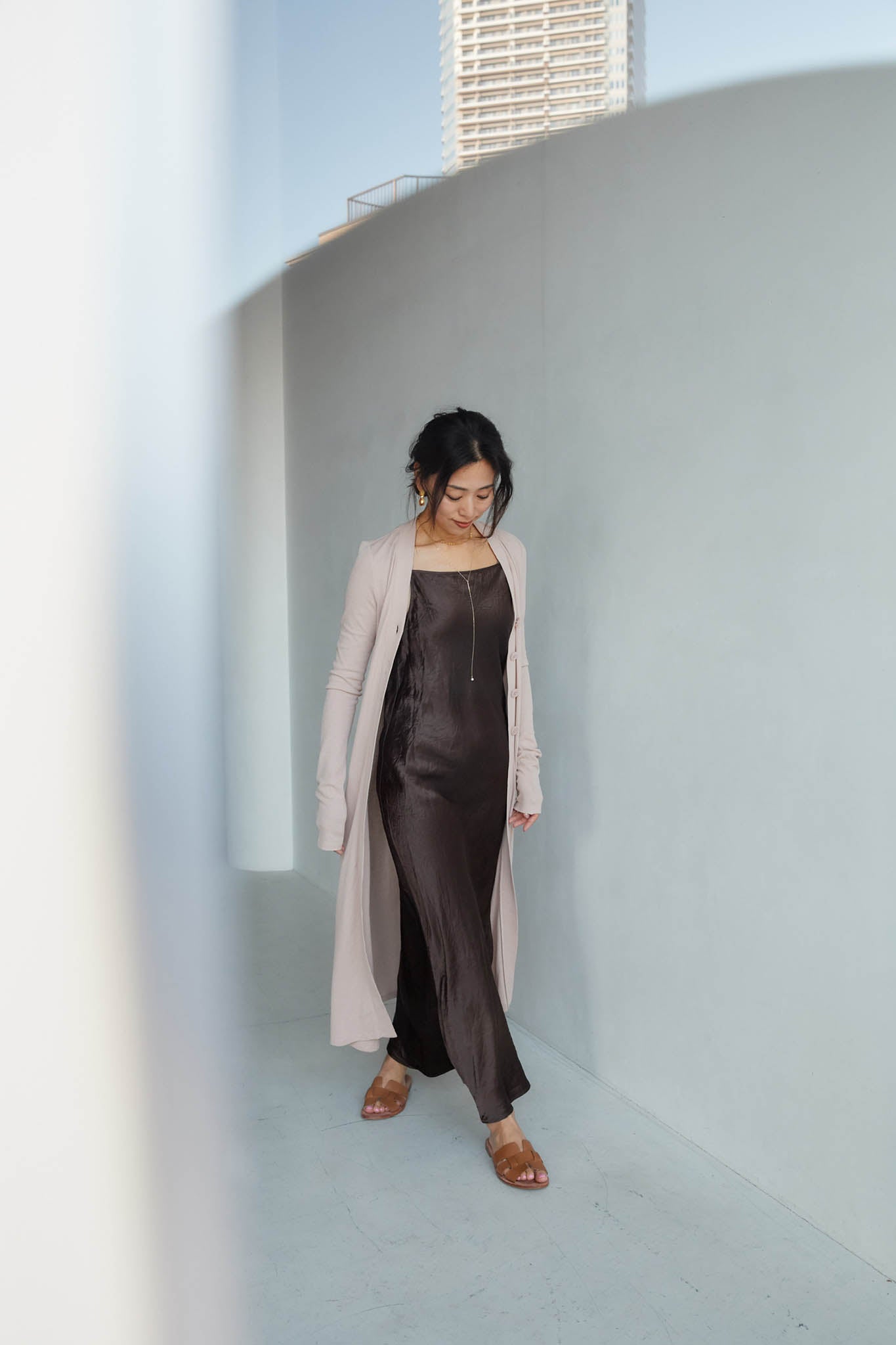 【5月1日以降お届け】SHEER COTTON LONG CARDIGAN
