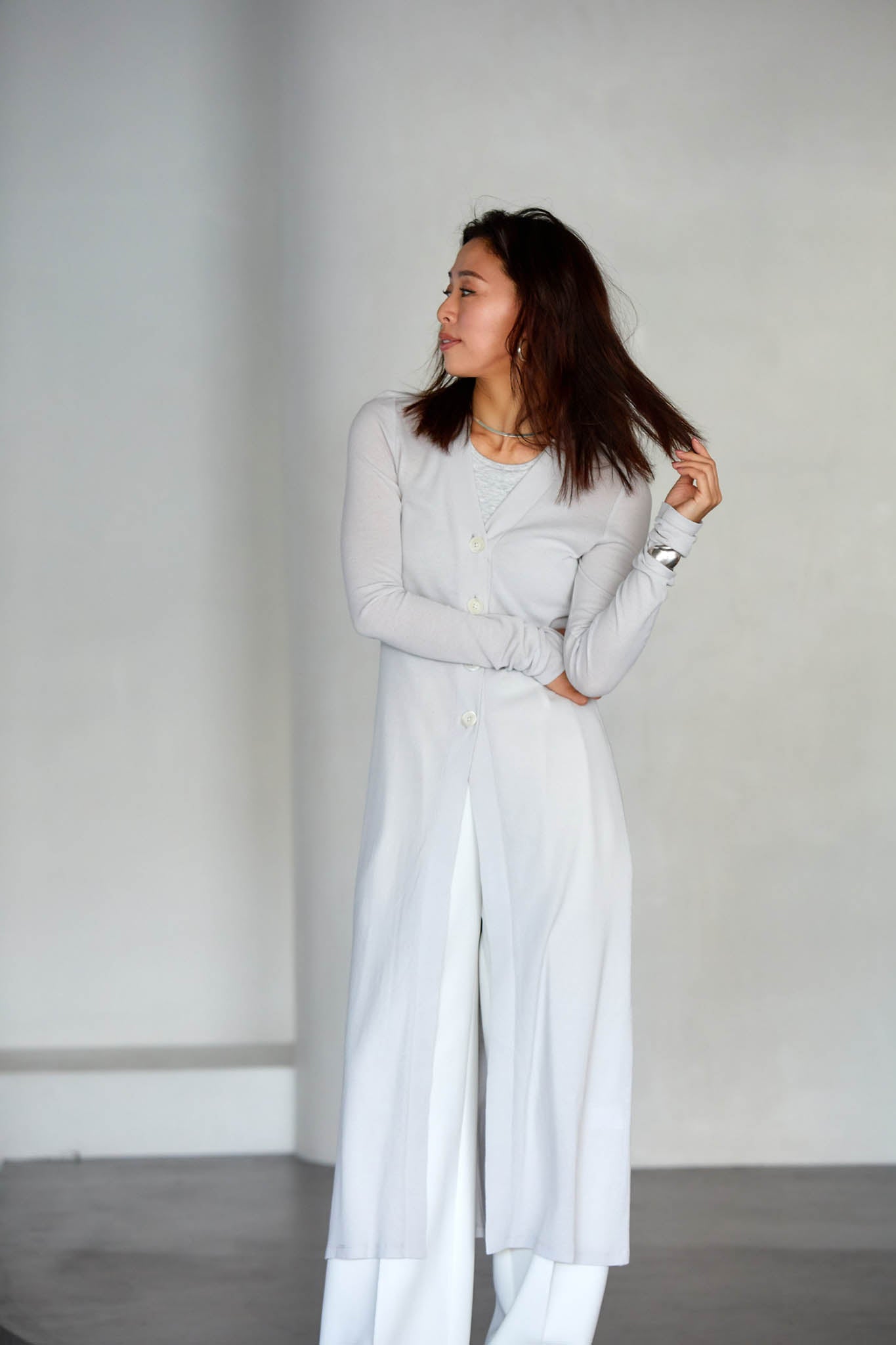 【5月1日以降お届け】SHEER COTTON LONG CARDIGAN