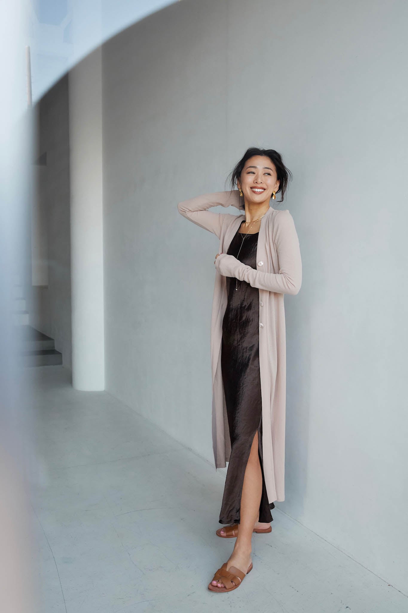 【5月1日以降お届け】SHEER COTTON LONG CARDIGAN