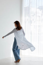 【5月1日以降お届け】SHEER COTTON LONG CARDIGAN