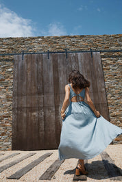 BARE BACK LINEN DRESS