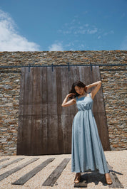 BARE BACK LINEN DRESS