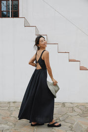 BARE BACK LINEN DRESS