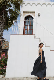 BARE BACK LINEN DRESS