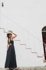 BARE BACK LINEN DRESS