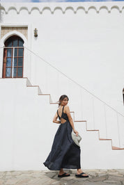 BARE BACK LINEN DRESS