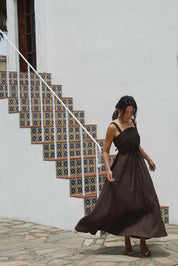BARE BACK LINEN DRESS
