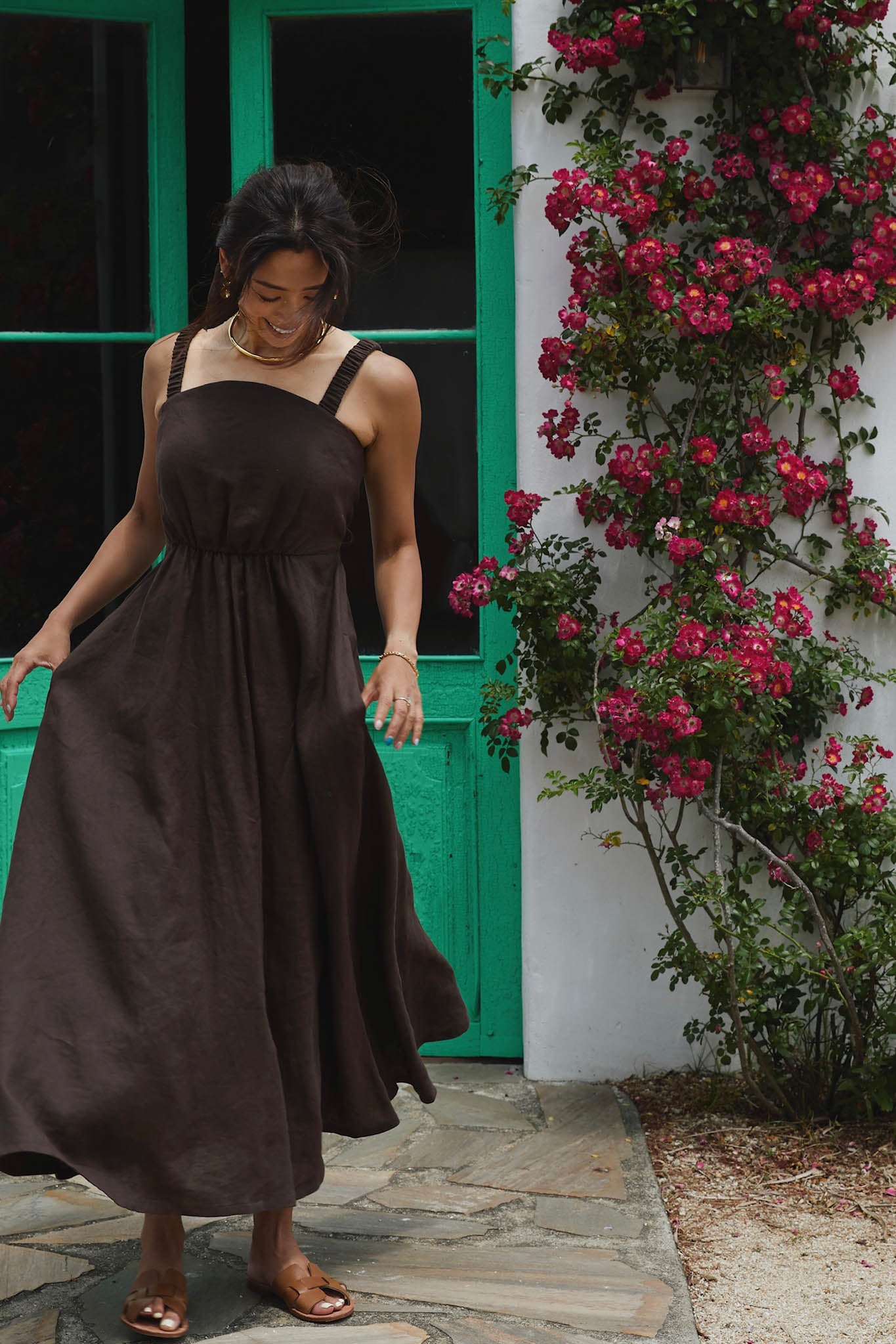 BARE BACK LINEN DRESS