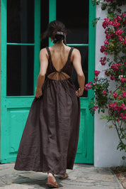 BARE BACK LINEN DRESS
