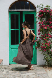 BARE BACK LINEN DRESS