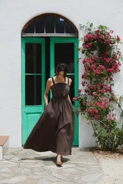 BARE BACK LINEN DRESS