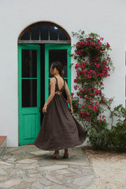 BARE BACK LINEN DRESS