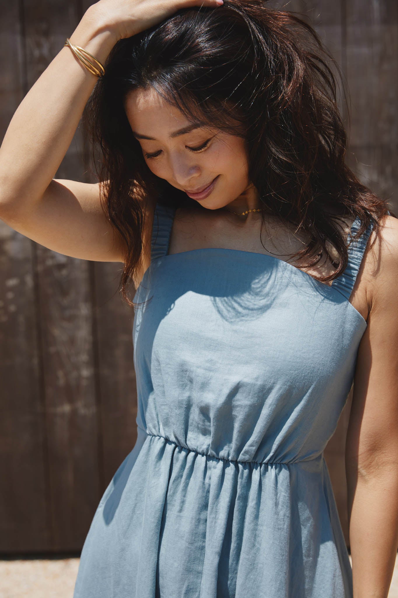 BARE BACK LINEN DRESS