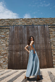 BARE BACK LINEN DRESS