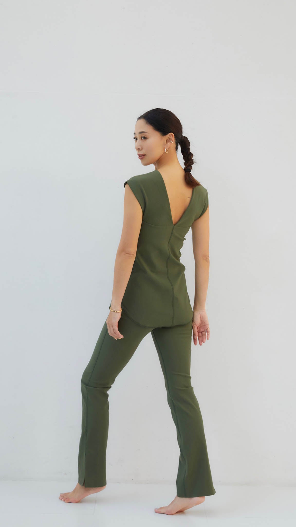 美脚RIB FLARE LEGGINGS SUPER HIGH RISE