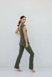 美脚RIB FLARE LEGGINGS SUPER HIGH RISE